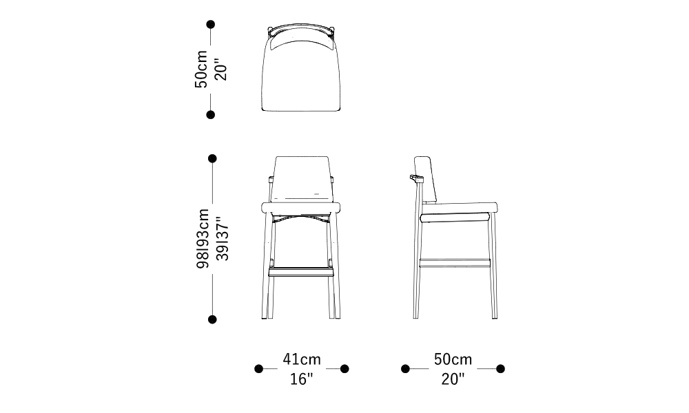Image of the main dimensions of the product